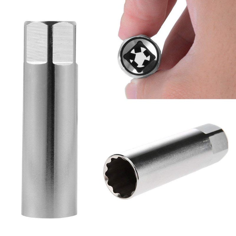 AKIRO 14mm Wrench Socket, 12-Point, 3/8", 14mm Thin Wall Spark Plug Socket for Spark Plug Socket Wrench - Image 3